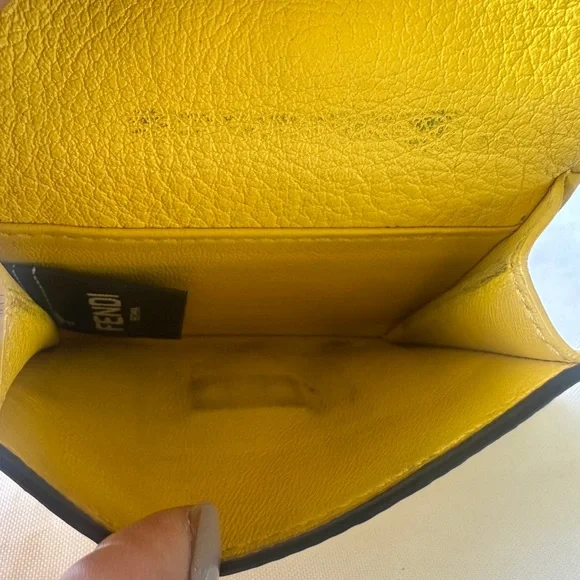 FENDI Peekaboo Yellow Leather Mini Wallet - Picture 10 of 14